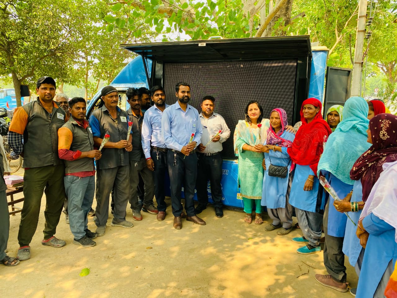 Councillor Prem Lata celebrated May 1 as Labour Day with sanitation workers.